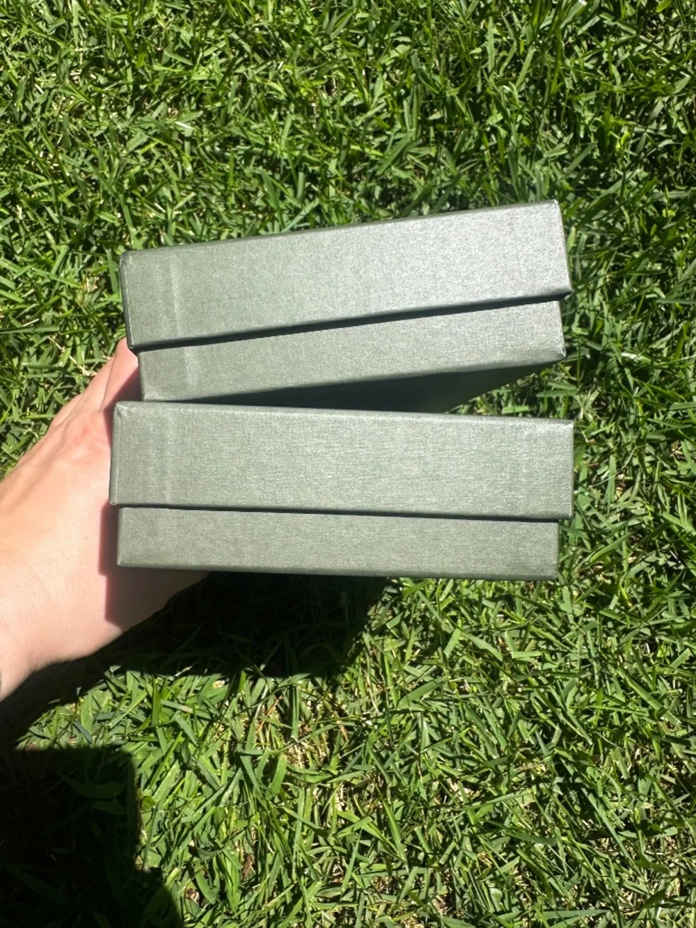2x Authentic Longchamp Green Gift Boxes with Tissue Paper/ No Stickers - EMPTY